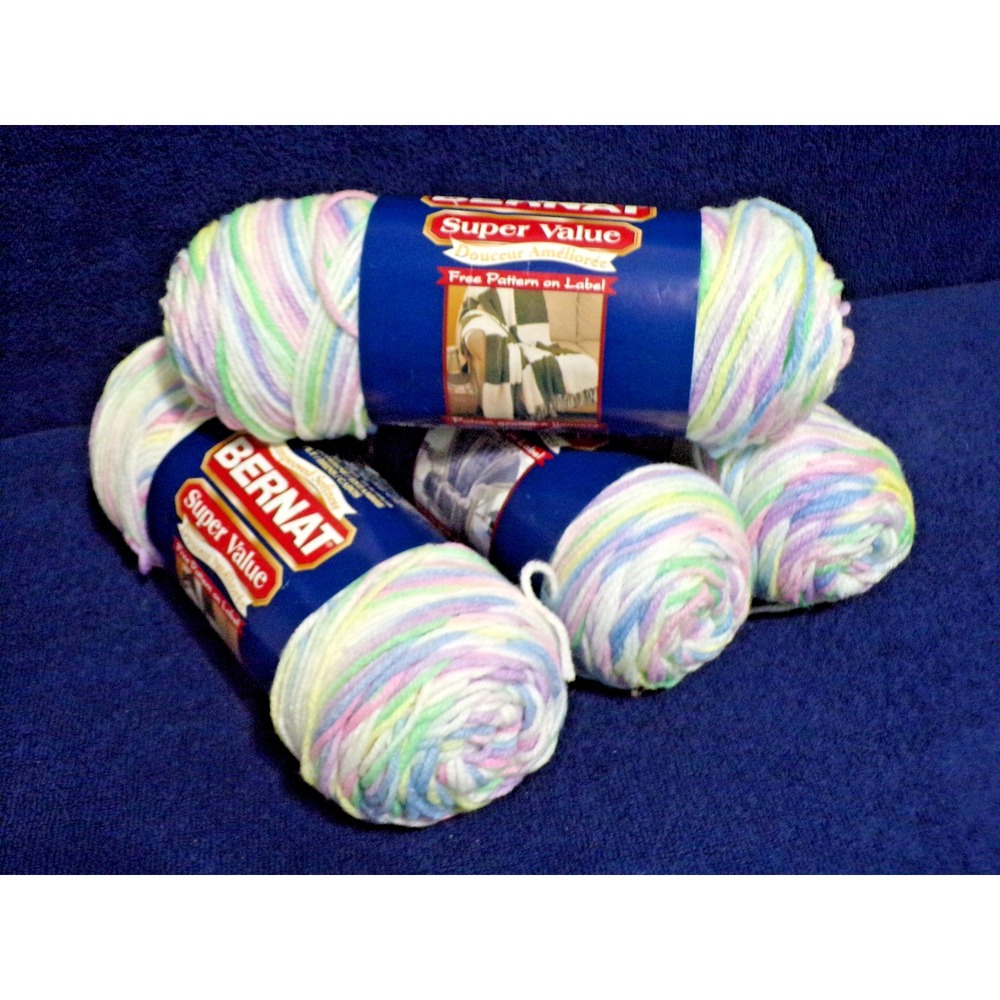 Bernat Super Value Yarn Twinkle 275 Y 100% Acrylic 5oz / 142g Multicolor Pastel